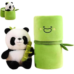 Cute Panda Plush with Bamboo